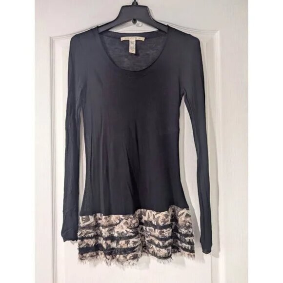 DVF | Women's Akira tunic length top with silk ruffle bottom - Picture 1 of 8